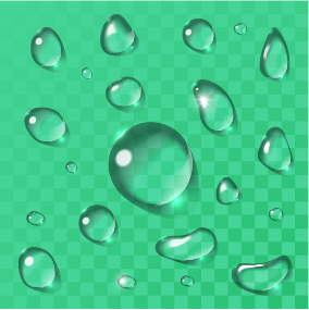 Transparent water drops illustration vector material 03