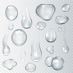 Transparent water drops illustration vector material 05