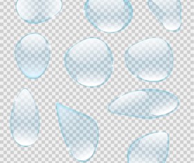 Transparent water drops illustration vector material 06