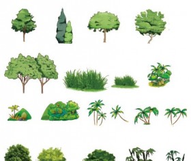 Trees with grass psd material