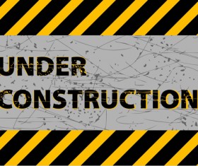 Under construction sign grunge background vector