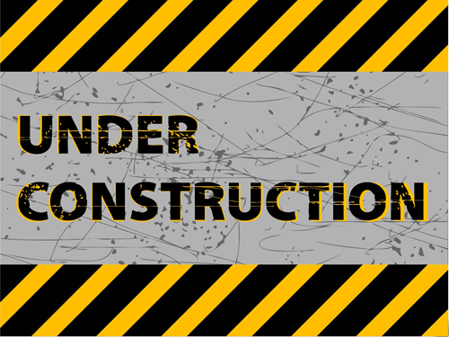 Under construction sign grunge background vector free download