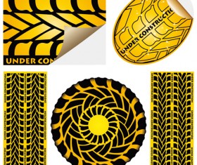 Under construction sticker vector graphic 01