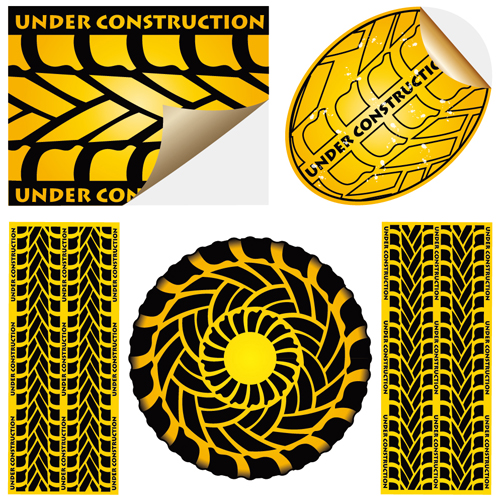 Under construction sticker vector graphic 01