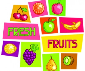 Vector fresh fruit icons material