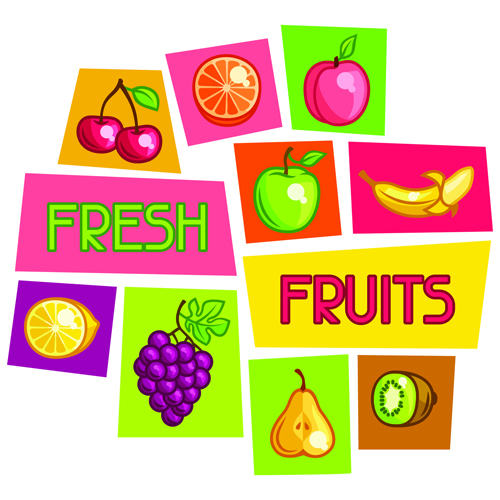 Vector fresh fruit icons material