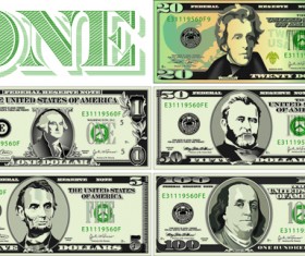 Vector money with dollars design template 01