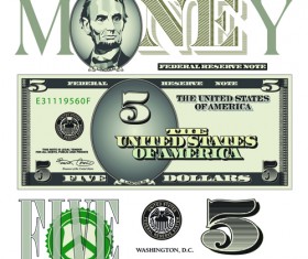 Vector money with dollars design template 05