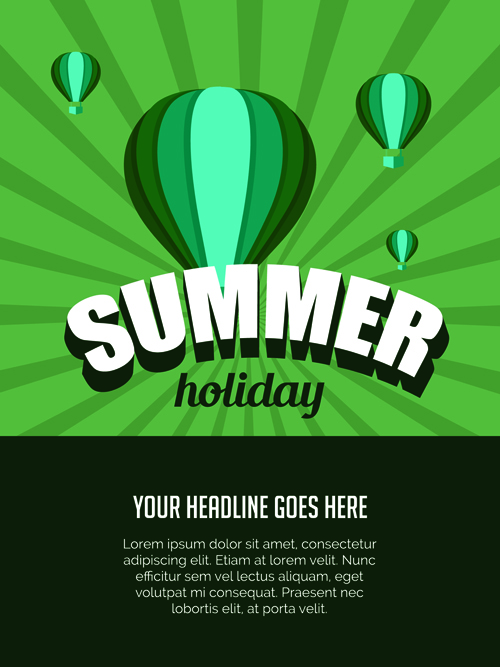 Vector poster summer holidays design 03