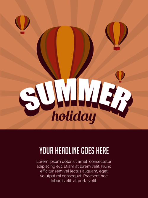 Vector poster summer holidays design 05