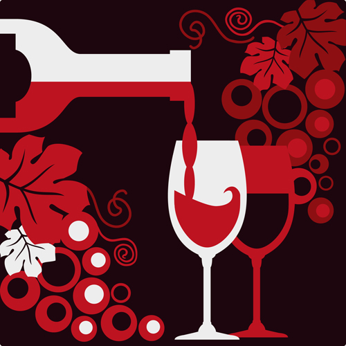 Vector wine background creative design set 07
