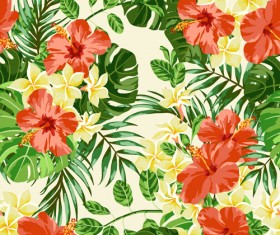 Vintage flowers vectors seamless pattern 02