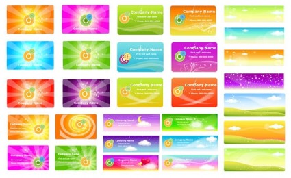 Spring style cards with banner colored vector