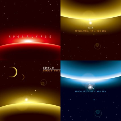 Three brilliant dynamic effects vector background set