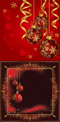 Vector set of christmas shiny background material 07