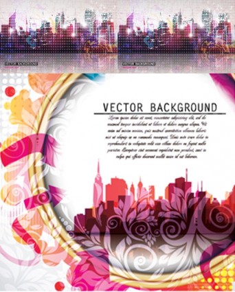 Abstract background with city vector material