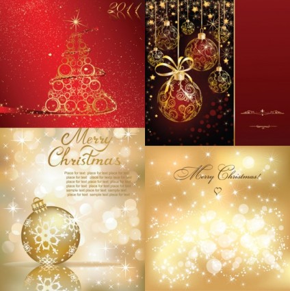 Vector set of christmas shiny background material 06