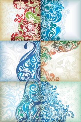 Ornaments pattern floral background vector