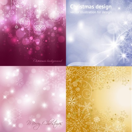 Vector set of christmas shiny background material 08