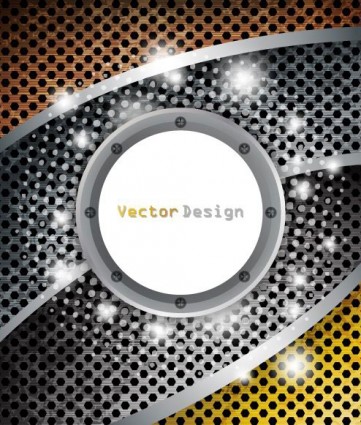 Metal mesh with abstract backgrounds vector set 01