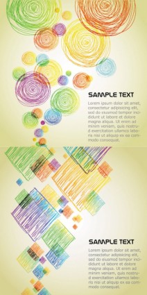 Geometric shapes with colored lines vector background