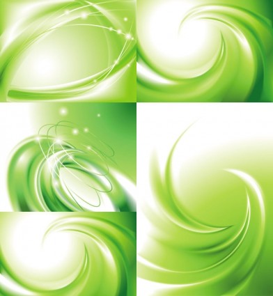 Swirl green background vector material