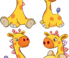 lovely animal cartoon style vector material 02