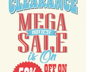 mega sale advertising poster retro vector 01