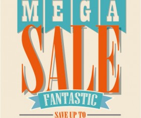 mega sale advertising poster retro vector 02