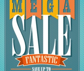 mega sale advertising poster retro vector 03