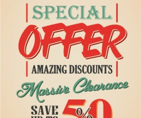 mega sale advertising poster retro vector 07