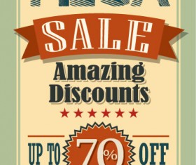 mega sale advertising poster retro vector 10