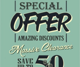 mega sale advertising poster retro vector 11