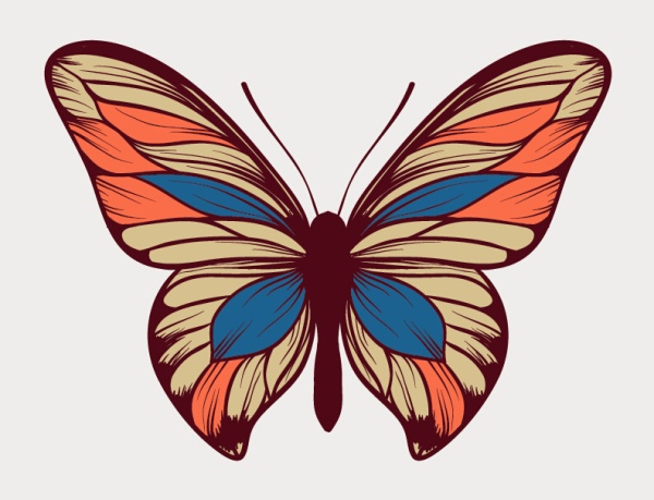 original design butterfly vector material