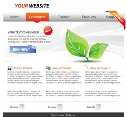 Eco theme website template vector