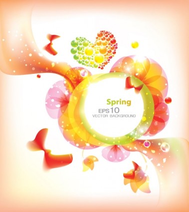 Modern floral spring background vector 01