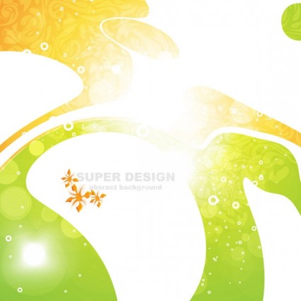 Florals with abstract shapes shiny background vector 01