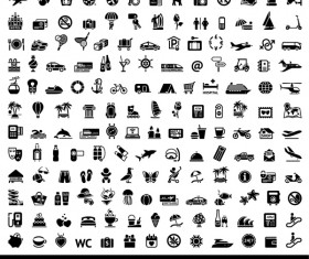 165 Kind icons travel with tourism vector material