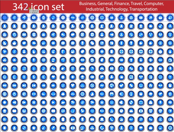 342 Kind blue free icons set