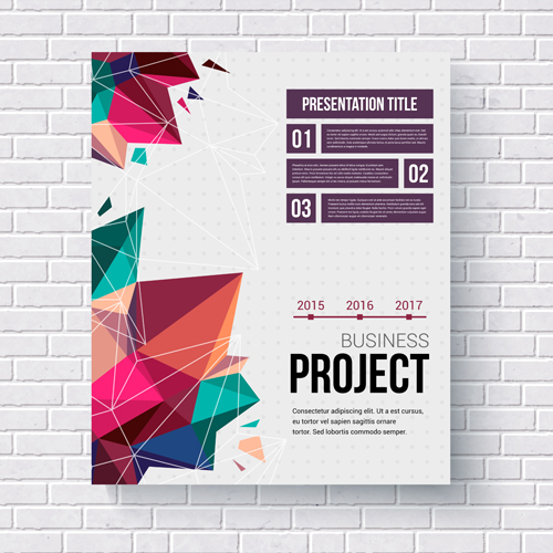 Abstract cover brochure business vectors material 02