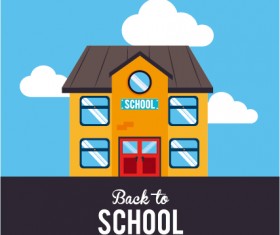 Back school cartoon style background vector 01