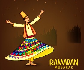 Background ramadan mubarak vector design set 02