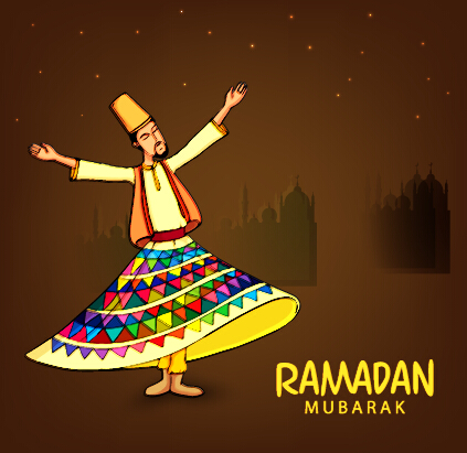 Background ramadan mubarak vector design set 02