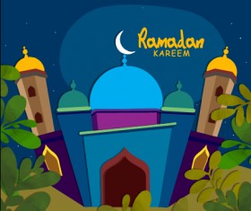 Background ramadan mubarak vector design set 04