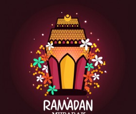 Background ramadan mubarak vector design set 06