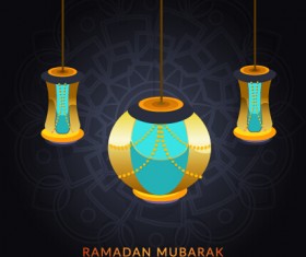 Background ramadan mubarak vector design set 12