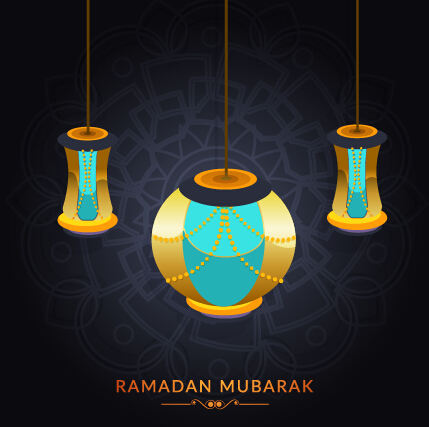 Background ramadan mubarak vector design set 12