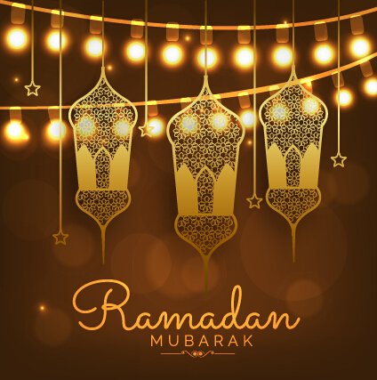 Background ramadan mubarak vector design set 13