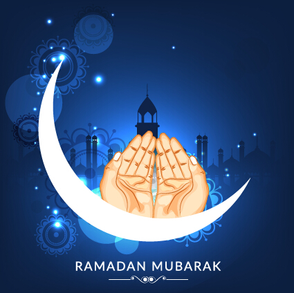 Background ramadan mubarak vector design set 14