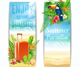 Beach holiday summer banners vector